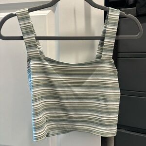 Striped green cropped top